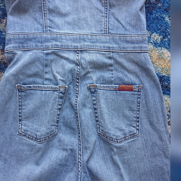 7 For All Mankind Bustier Tank Denim Jumpsuit NWT - Picture 9 of 10
